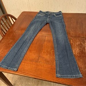 Rockin' C Boot Cut Jeans Women's 29 Western Wear Easy Fit Denim Thick Stitching